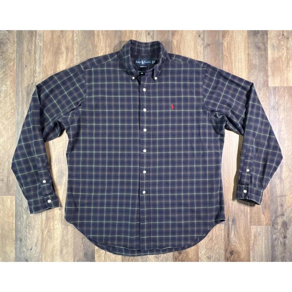 Ralph Lauren Classic Fit long sleeve button-down shirt size XL plaid red pony .